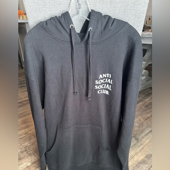 Authentic Anti Social Social Club ASSC Hoodie Kkoch Black Hoodie Large